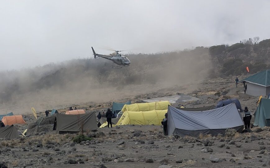 Helicopter, Karanga Camp.