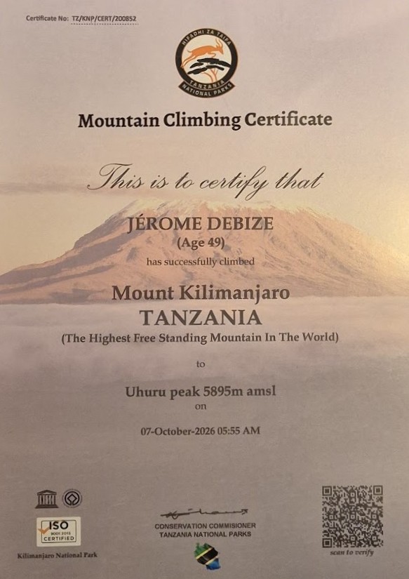 Mountain Climbing Certificate